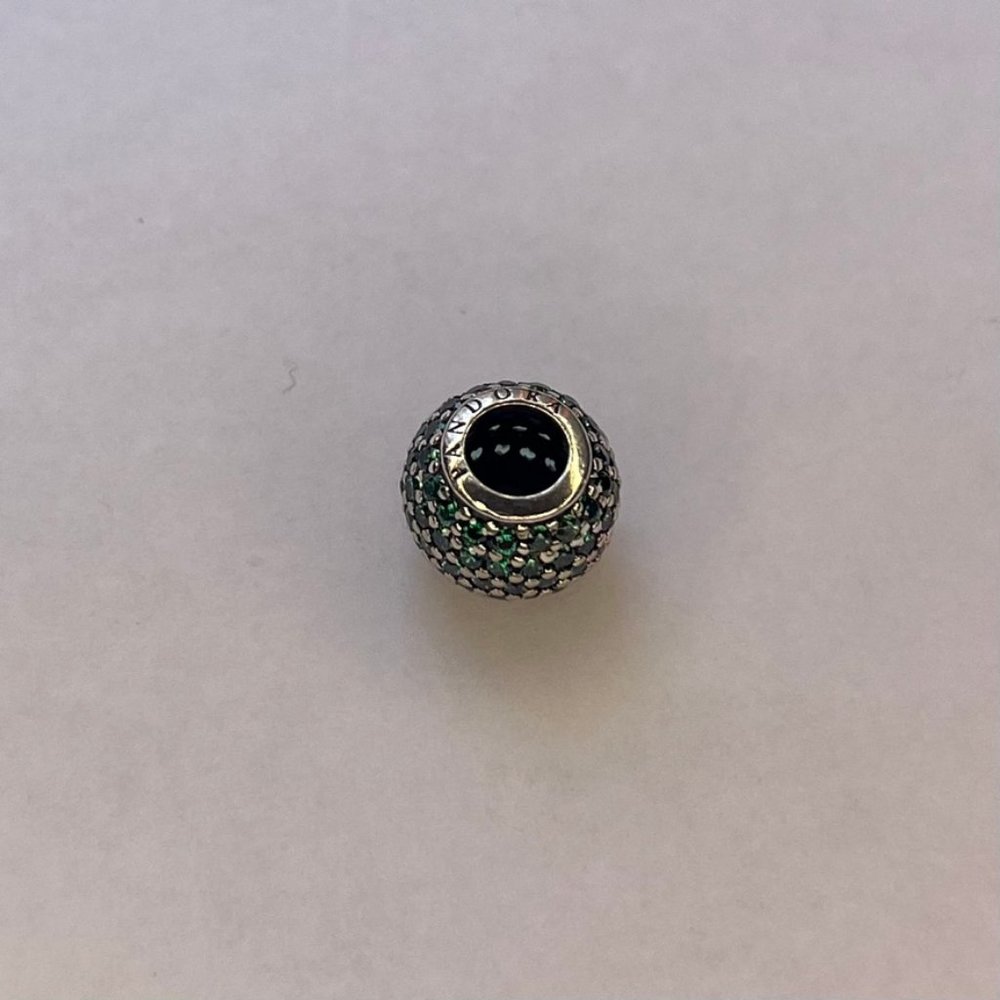 Pandora Teal/Silver ring-shaped charm